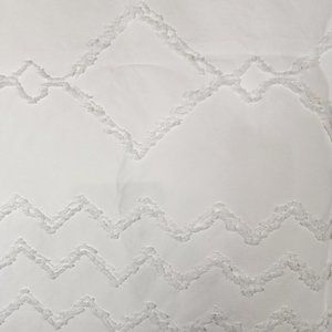 NWOT 72 x 94 in Fabric Shower Curtain White Tufted Texture with hooks (009)